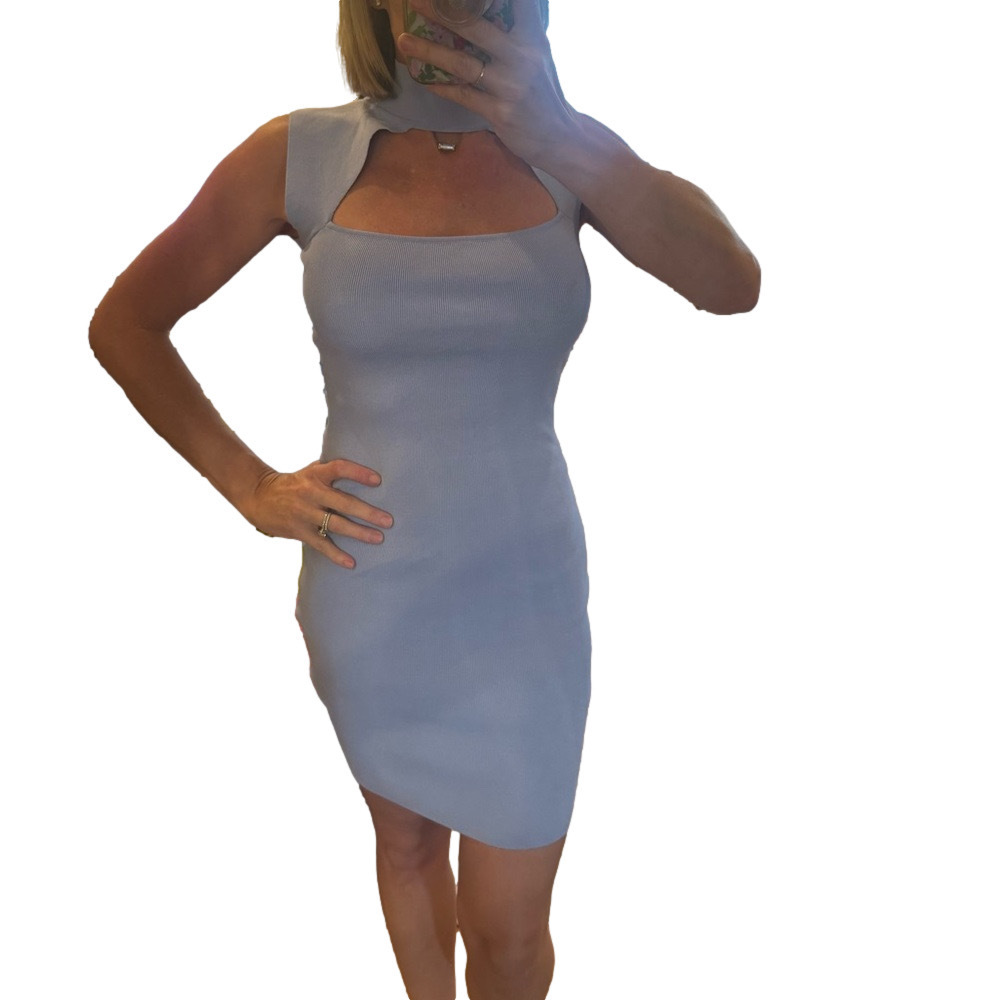 Revolve light blue Sleeveless ribbed Dress